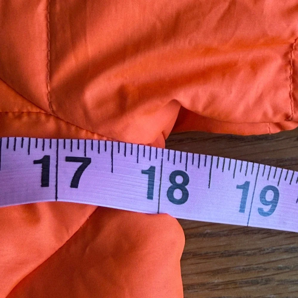 RLX Ralph Lauren Mens Orange Down Puffer Jacket Size S Full Zip Quilted 41381‎